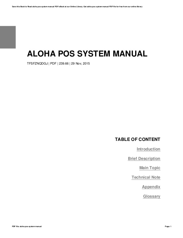 Aloha pos systems for restaurants